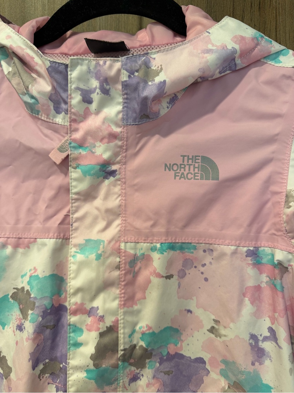 The North Face Girls' Pastel Splash Hooded Jacket - Pink, Mint, Lavender - Picture 2 of 7